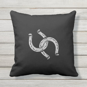 Coussin Fils de cheval en noir