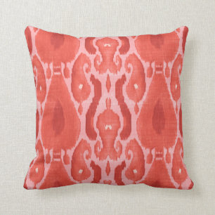 Coussin Fiore Ikat Imprimer l'oreiller à lancer, Coral Br
