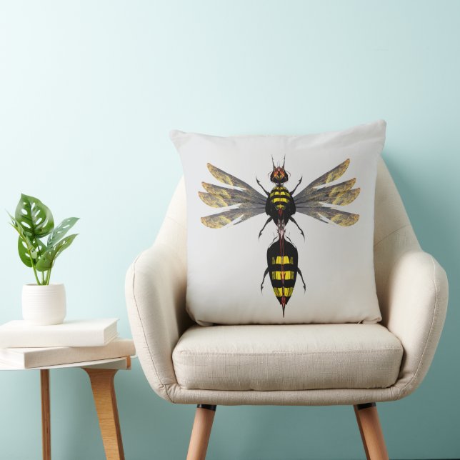 Coussin Fire Wasp – Surreal Nature Form (Chaise)