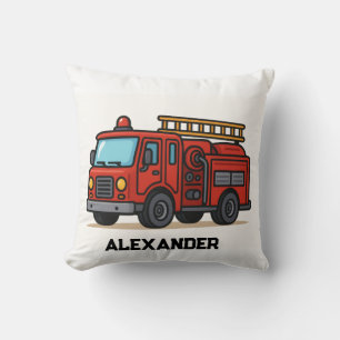 Coussin Firetruck nom personnalisé enfants jetez l'oreille