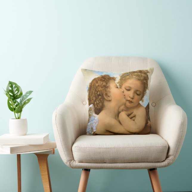 Coussin First Kiss (détail d'ange) par Bouguereau (Chaise)