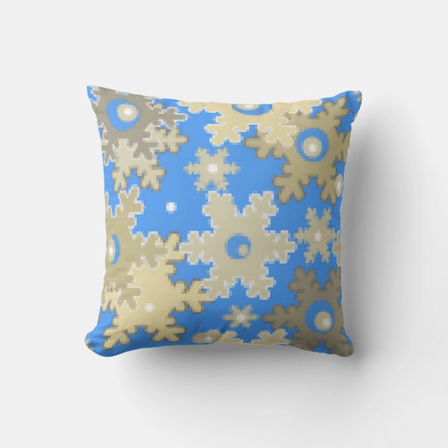 Coussin Flacon de neige bleu clair motif en hiver (Recto)