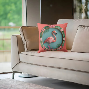 Coussin Flamant en Équilibre