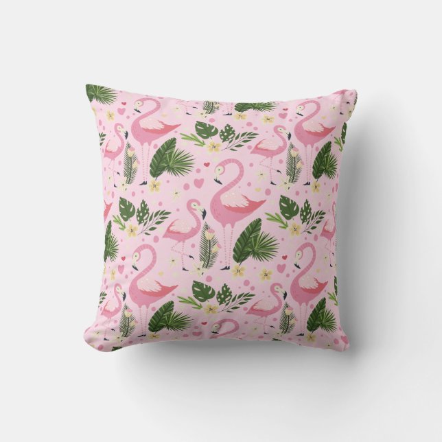 Coussin Flamant rose Collection d'été Un design 8 (Recto)