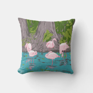 Coussin Flamant rose dans Everglades