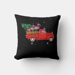 Coussin Flamant rose équitation Camion Rouge Noël Noël Noë