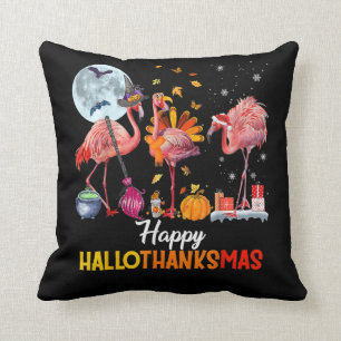 Coussin Flamant rose Flamant rose Halloween Et Joyeux Noë