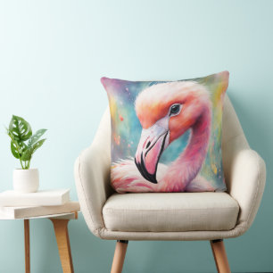 Coussin Flamant rose Rainbow Birds 2