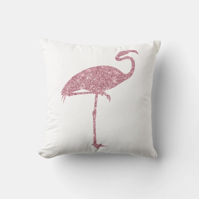 Coussin Flamant rose rose Faux Parties scintillant Flamant (Recto)