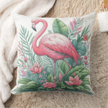 Flamant rose rose grand