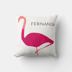 Coussin Flamant rose rose lumineux personnalisé