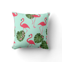Flamant rose rose Tropical Feuille verte réversibl