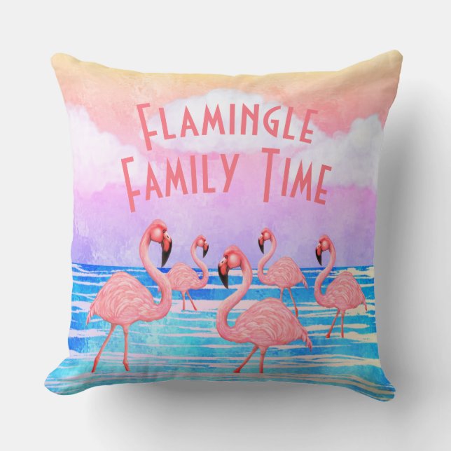 Coussin Flamants roses de la Parade (Recto)