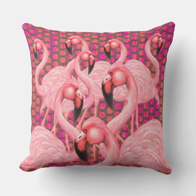Coussin Flamants roses sur la Parade (Recto)