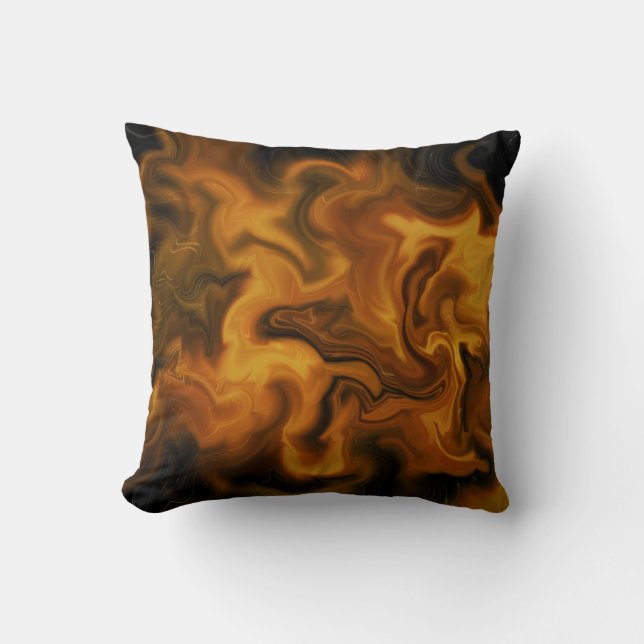 Coussin flaming orange and black (Recto)