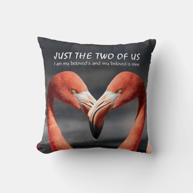 Coussin FLAMINGO Amour Couple de la Saint-Valentin RIEN QU (Recto)