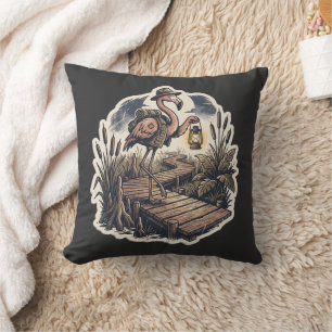 Coussin Flamingo Fantôme Vintage Explorateur de Marais Hal
