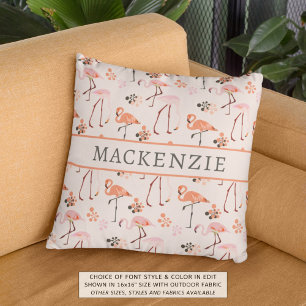 Coussin Flamingo Patte Corail Nom rose