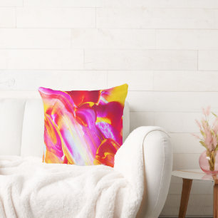 Coussin Flamme liquide - Design orange et jaune brillant