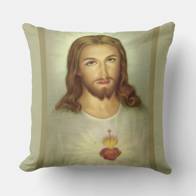 Coussin Flamme sacrée de croix de consécration de Jésus de (Recto)