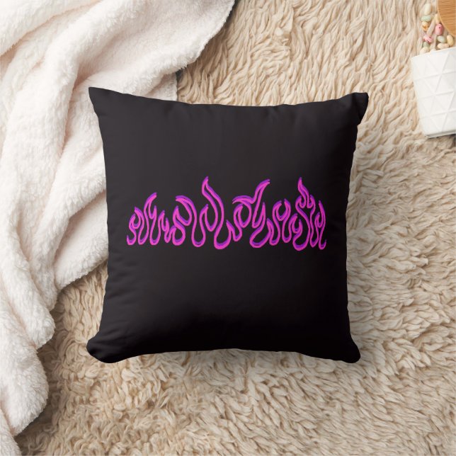Coussin Flammes de feu violet rose contour de feu (Couverture)