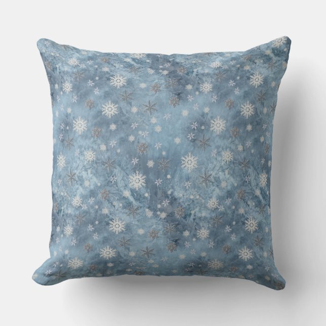 Coussin Flammes de neige sur une fenêtre en verre congelé (Recto)