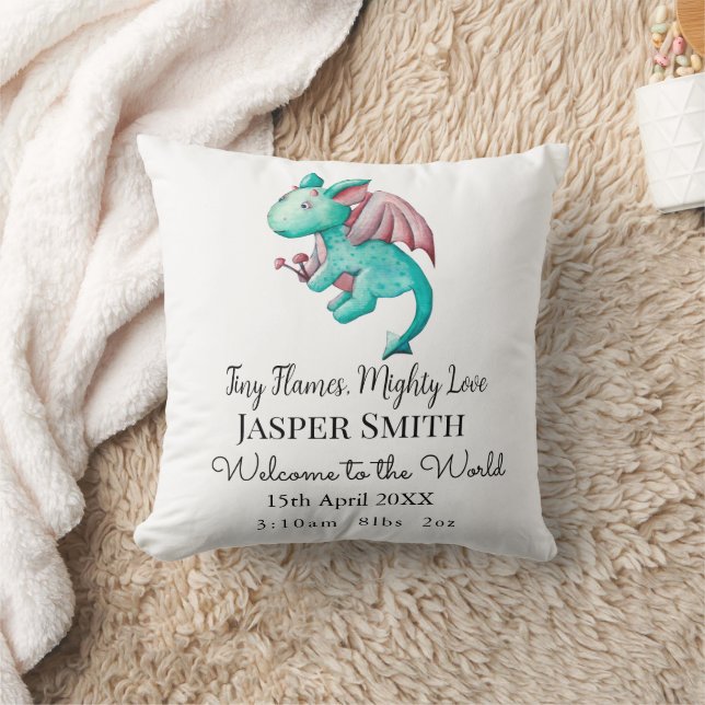 Coussin Flammes minuscules personnalisées, Puissant Dragon (Couverture)