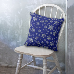 Coussin Fléau de neige en argent bleu