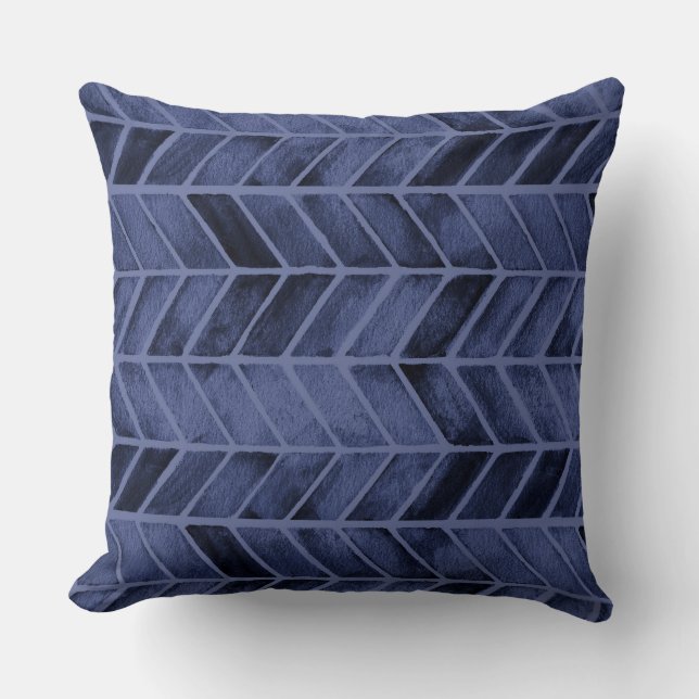 Coussin Flèche aquarelle marine  (Recto)
