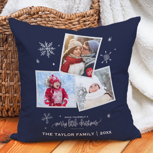 Coussin Flèche de neige de la marine | 3 Noël photo (Créateur téléchargé)