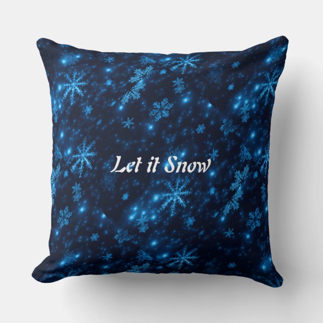 Coussin Flèche de neige profonde bleue et brillante Carré  (Recto)