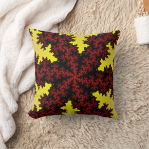 Coussin Flèche de neige rouge et jaune