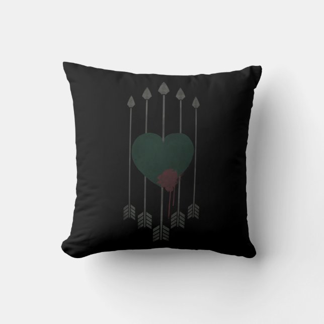 Coussin Flèche | Flèches percutées dans le coeur (Recto)