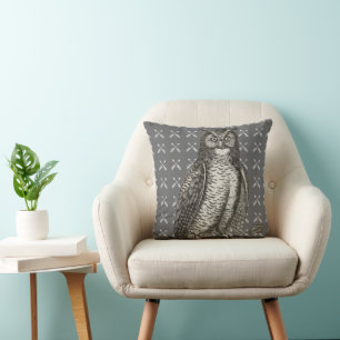 Coussin Flèche Motif Nouveau bébé Garçon Chambre Grey Owl