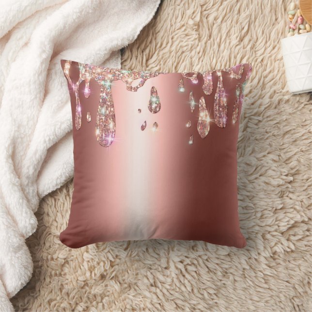 Coussin Flèche or Rose | Parties scintillant de diamant su (Couverture)