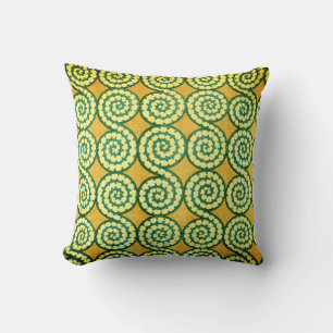 Coussin Flèches Abstraites vertes et jaunes