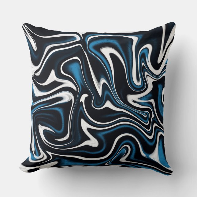 Coussin Flèches bleues, noires et blanches (Recto)