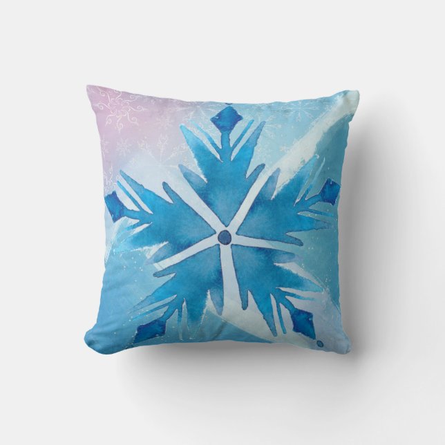 Coussin Flèches de neige bleues Lancer l'oreiller (Recto)