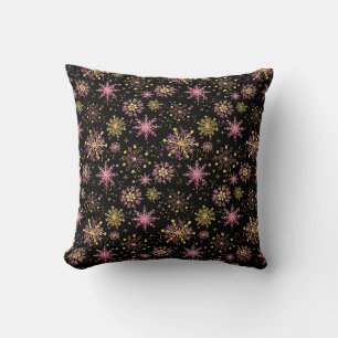 Coussin Flèches de neige en or et en noir