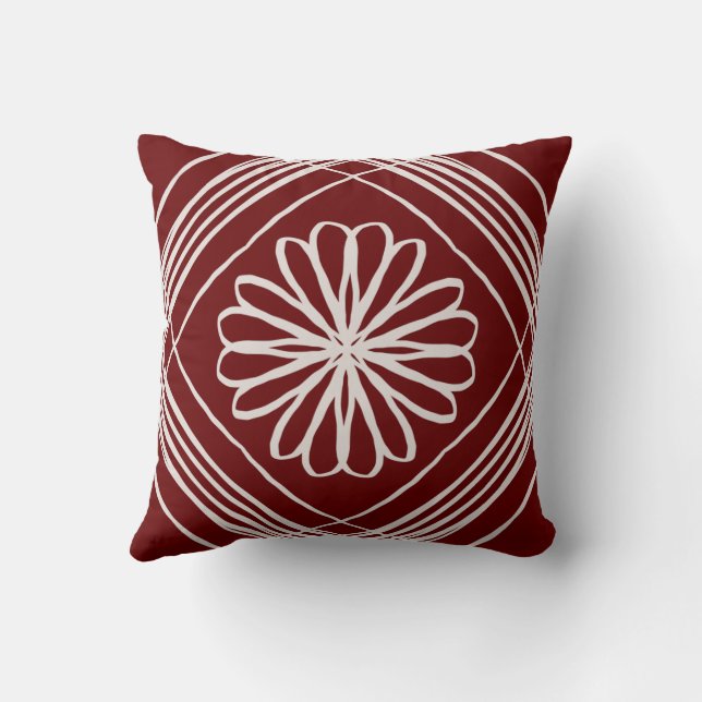 Coussin Fleur Abstraite botanique de Bourgogne (Verso)