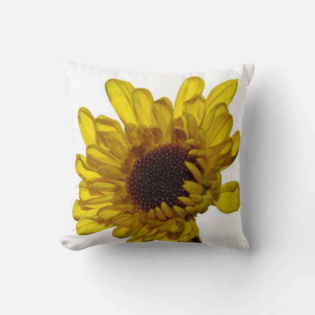 Coussin Fleur Abstraite Jaune Doré Fleur Cadeau Favori (Recto)