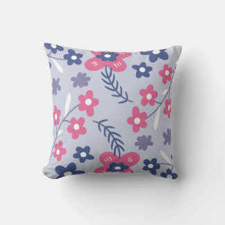 Coussin Fleur abstraite rose bleue Jeu d'oreiller