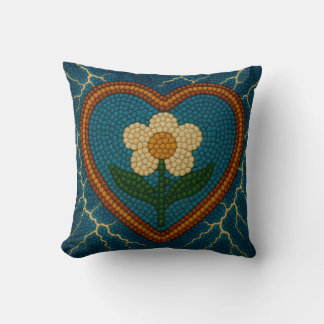 Coussin Fleur avec perles et tonneaux