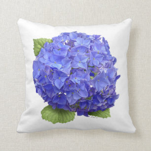 Coussin Fleur bleue d'hortensia