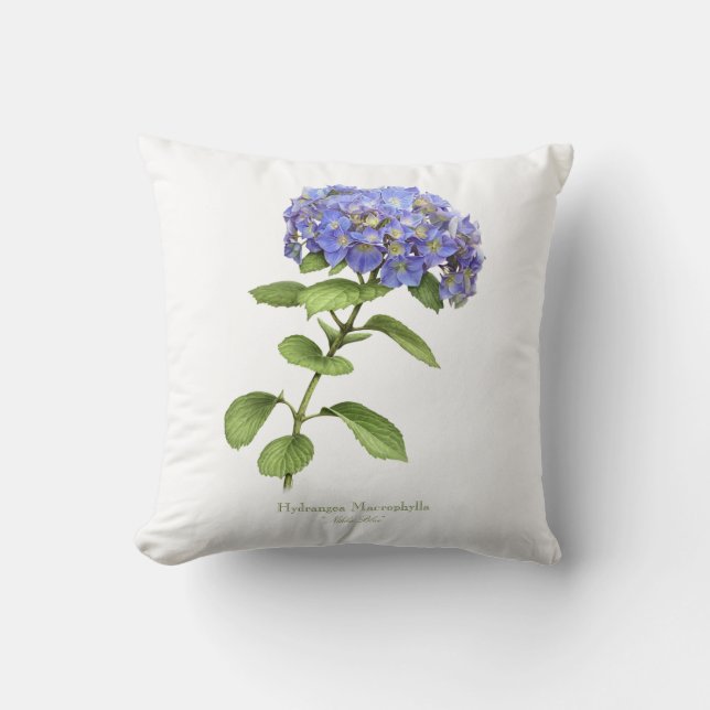 Coussin Fleur Blue Hydrangea (Recto)