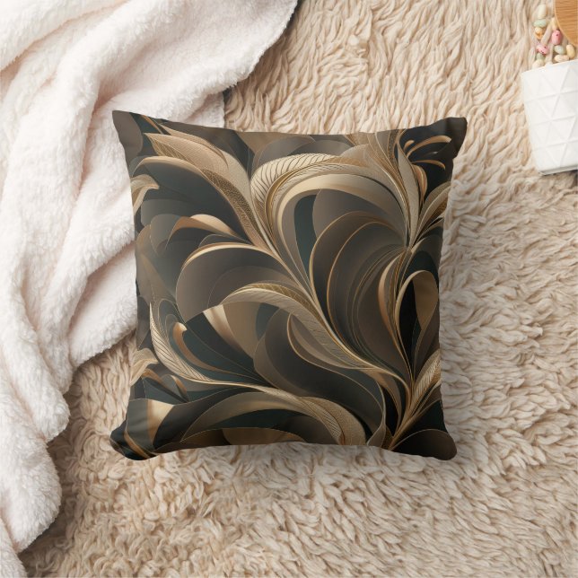 Coussin Fleur botanique dorée Élégant   (Couverture)