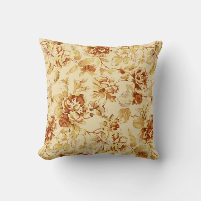 Coussin Fleur brun (Recto)