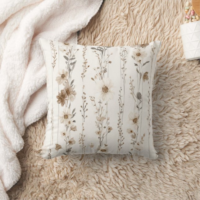 Coussin Fleur brun crème (Couverture)