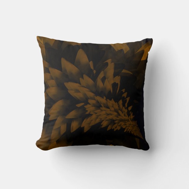 Coussin Fleur brun et noir (Recto)
