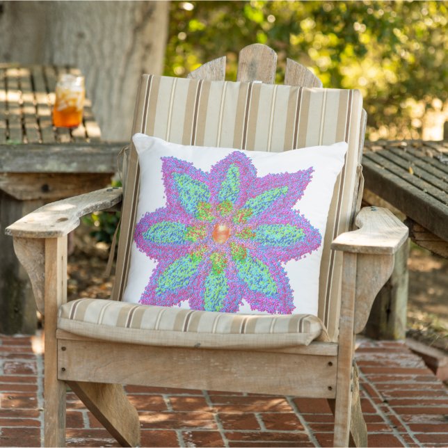 Coussin Fleur colorée abstraite de l'Aïd (Chaise)